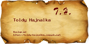 Toldy Hajnalka névjegykártya